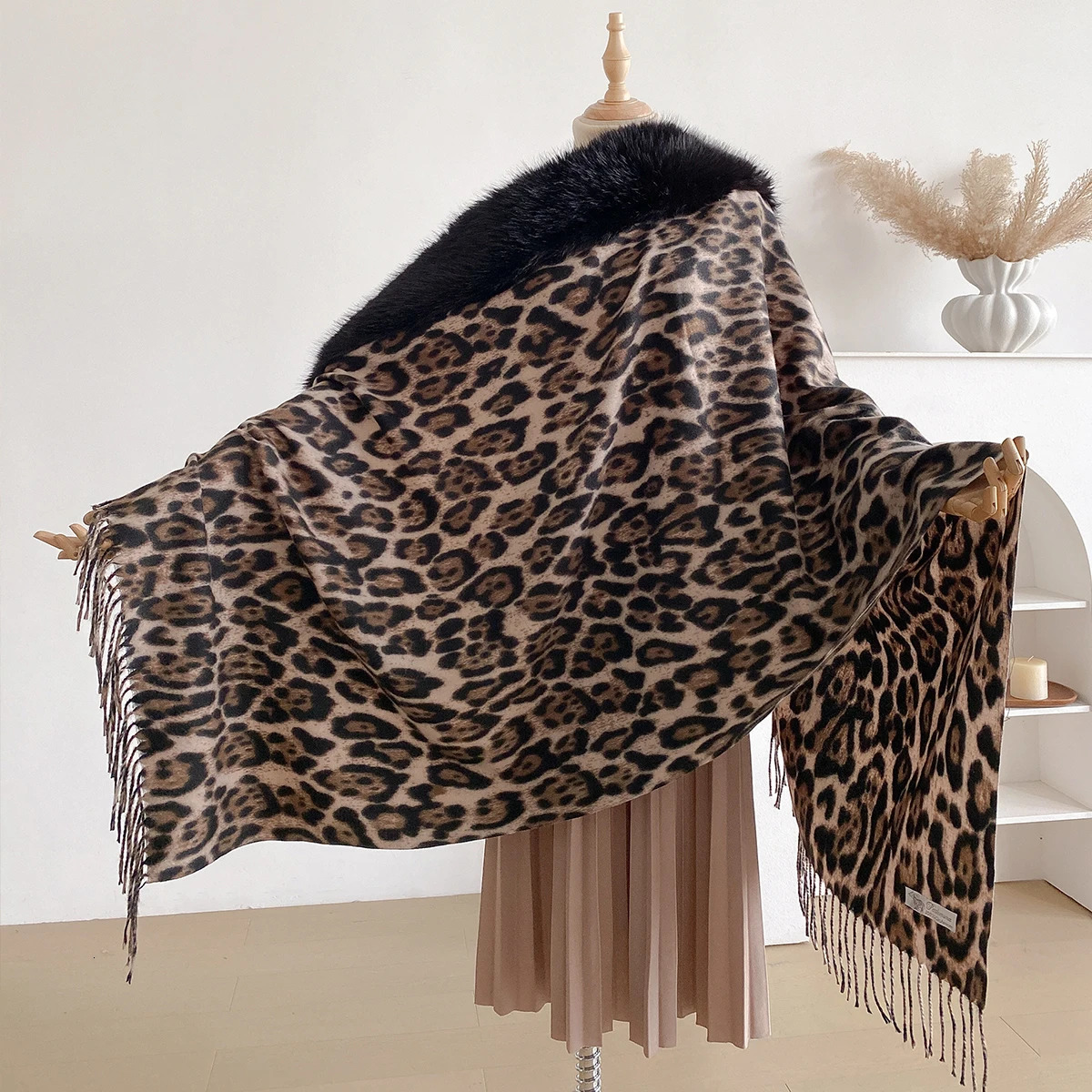 Fashion Soft Faux Rex Rabbit Fur Coat Shawl Cape Hooded Jacquard Knit Blends Scrave Winter Loose Cloak Scraf Mother Gift 250928