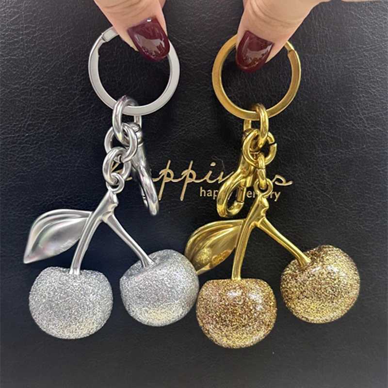 Luxury Two Types Different Styles Crystal Cherry Charm Pendant For Handbag Womens Keychain Accessory Christmas Gift Y250928
