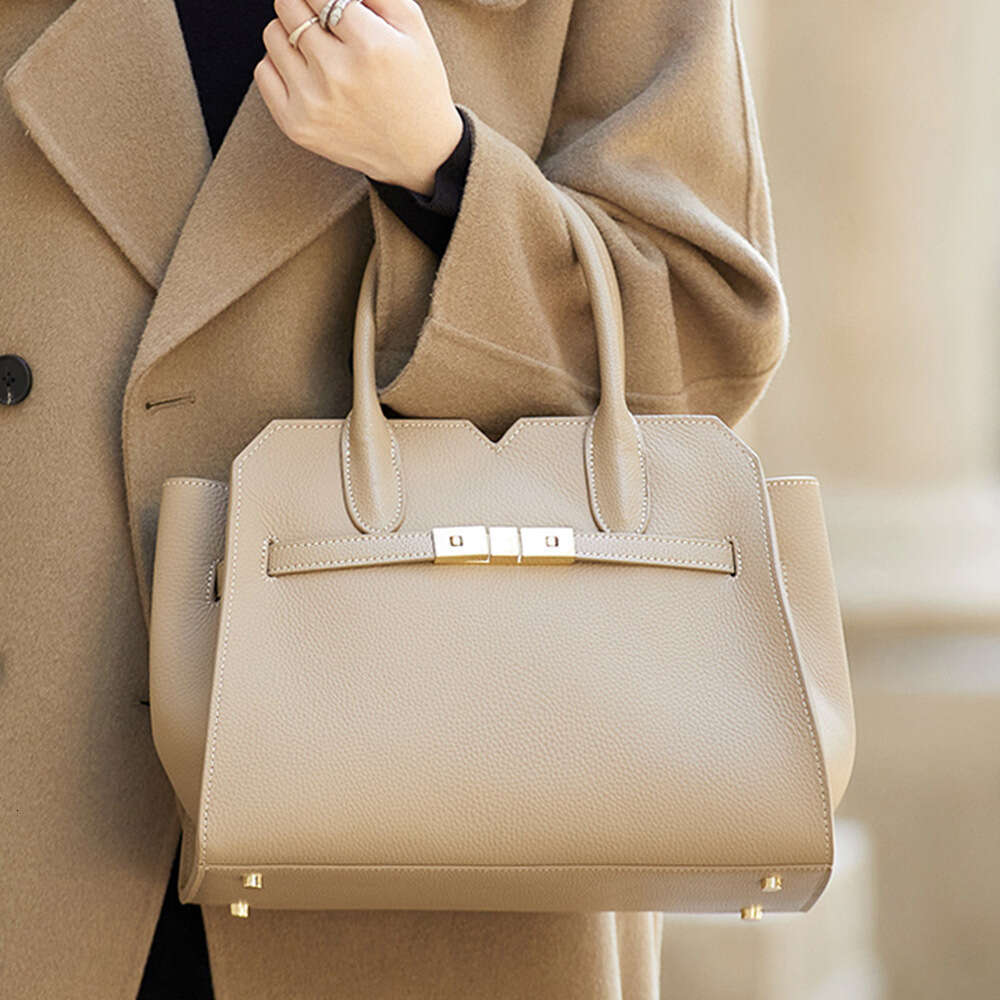 designer bag Luxury bag Genuine Leather High-End Feel Large Top Layer Cowhide Women's Handbag Crossbody Shoulder Bag