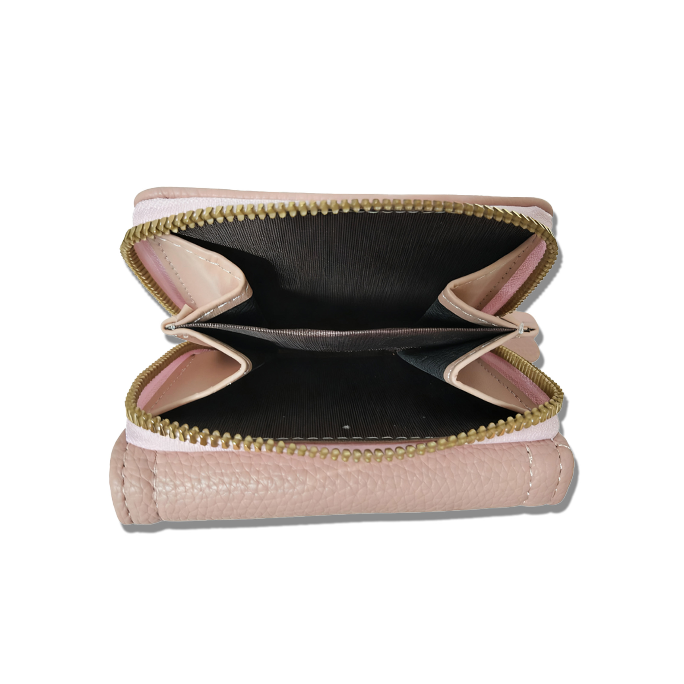 Wallets Women's Minimalist Short Zipper Wallet with Tassel, Beige Textured Leather Compact Purse for Daily Essentials A3HL