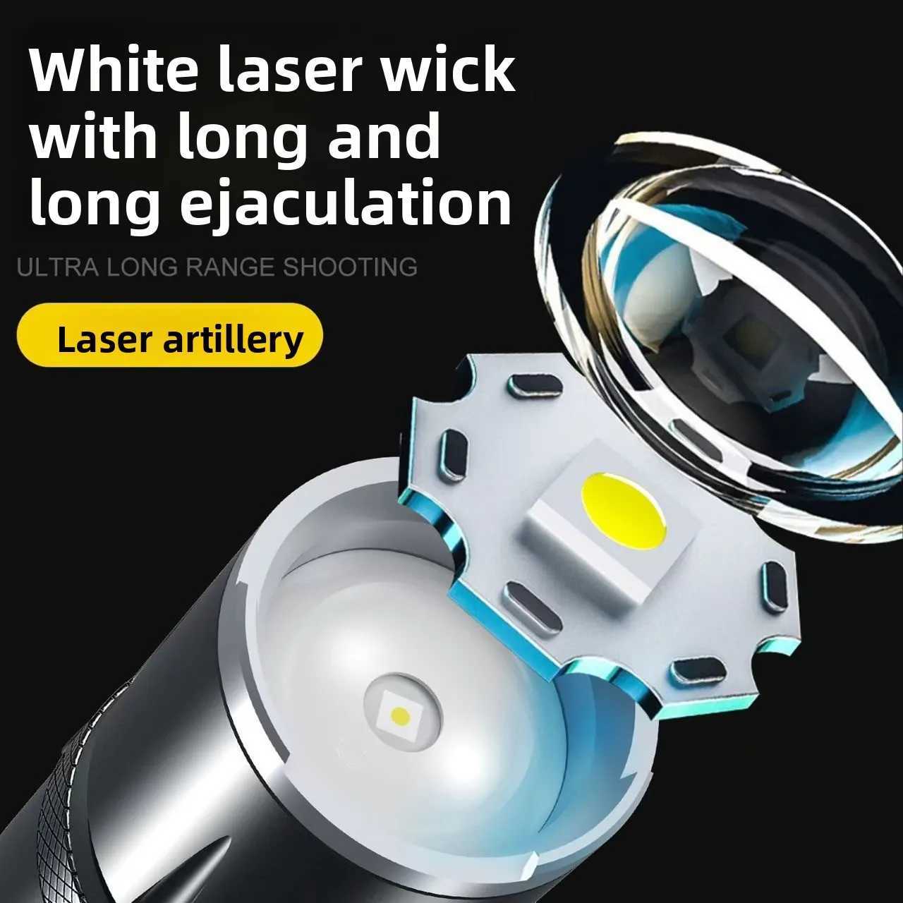 Portable LED Flashlight Telescopic Zoom Mini Torch Rechargable Super Bright Handlights Outdoor Waterproof Fishing Lantern Lamp D250928
