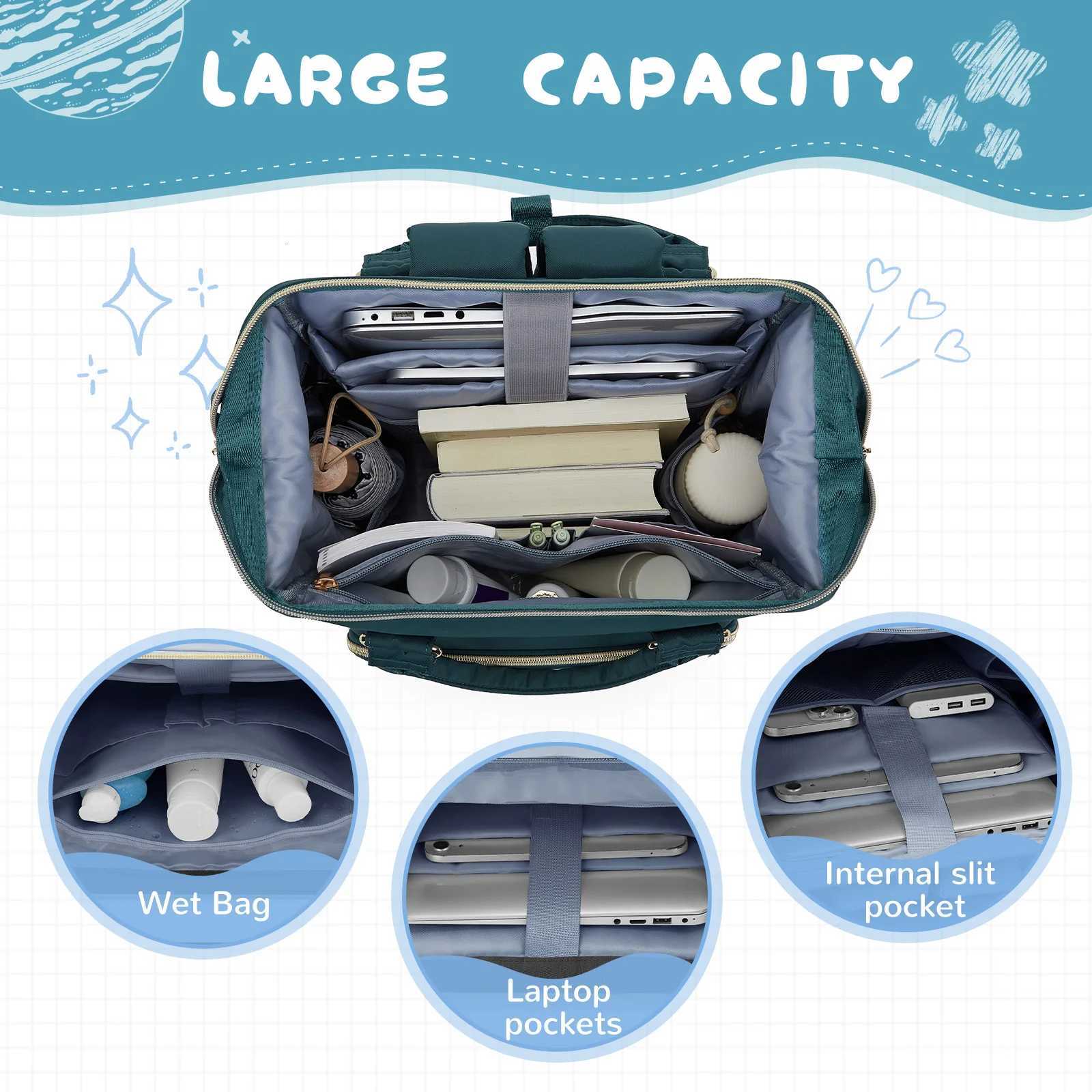 Diaper Bag Backpack Waterproof Travel Bag Mommy Tote Bag Foldable Storage Baby Diaper Hanging Bag Women Backpack Laptop BackpackXJ250928