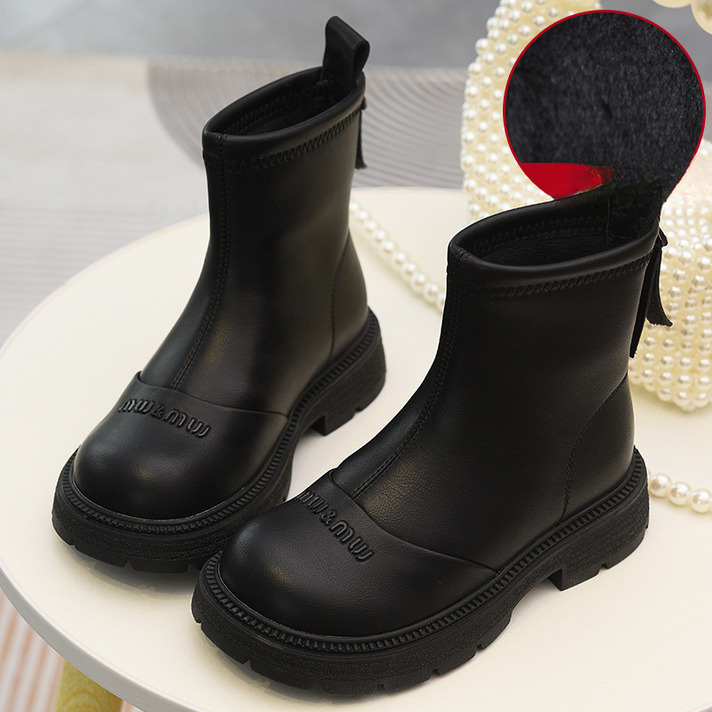 Autumn and Winter New Women's Shoes Soft Leather Girls' Short Boots Wool Lined Double Cotton Boots Chelsea Boots Martin Boots Designer Shoes