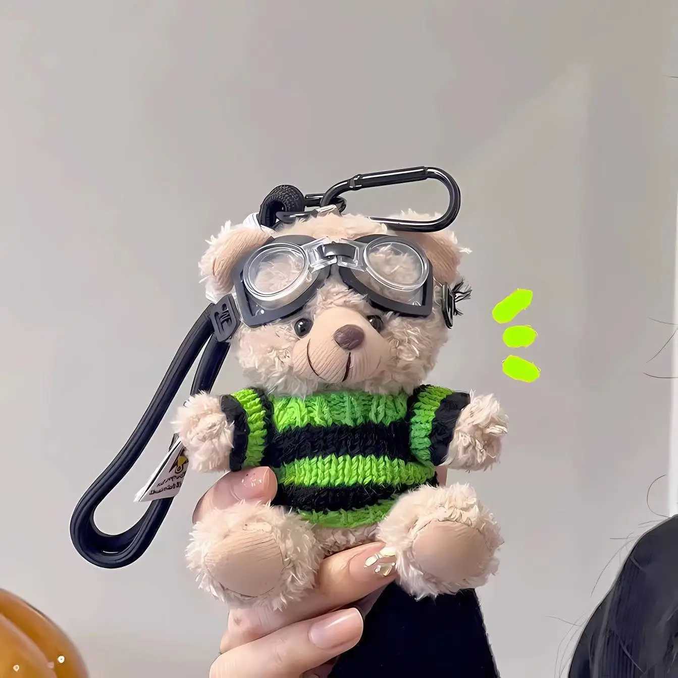 Cartoon Small Bear Keychain Plush Brown Bear Clothes Lovely Glasses Bear Doll Keychain Gifts NOTE Glasses are not includedXJ250928