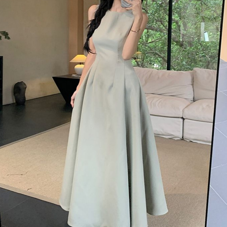 M1703 White dress women's summer 2025 new French temperament high-end sleeveless vest