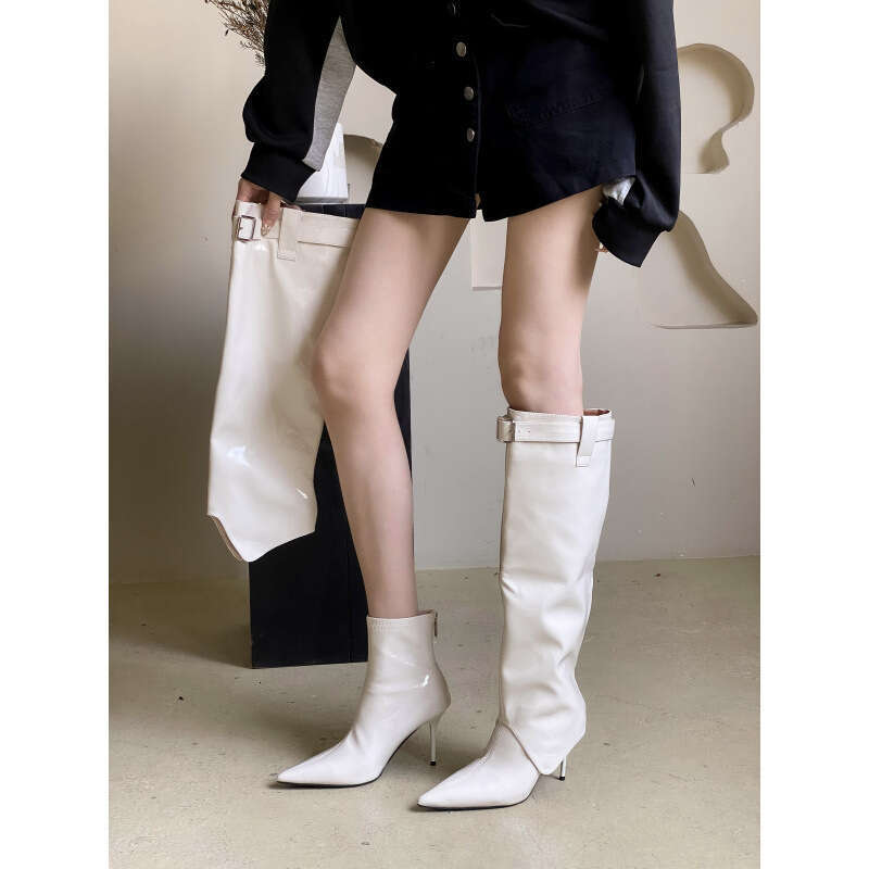 2025 Autumn New Pointed Toe Stiletto High Heels Elegant Slimming French Fashion Sexy Long and Short Two-Way Boots