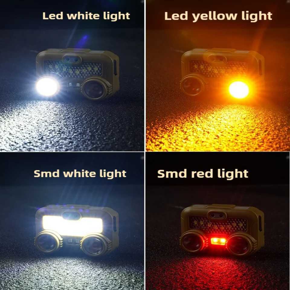 Powerful LED Headlamp IPX4 Waterproof Emergency Head Flashlight 260LM LED Headlamp 1000mAh for Outdoor Fishing Camping Hiking C250928