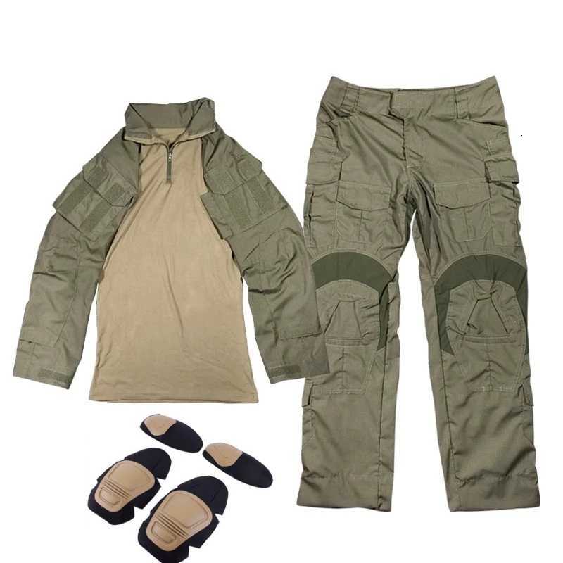 Outdoor Tactical Uniform Top Pants Suit With Knee Elbow Pads Camo Military Combat Clothes Field JACKET Trousers W250928