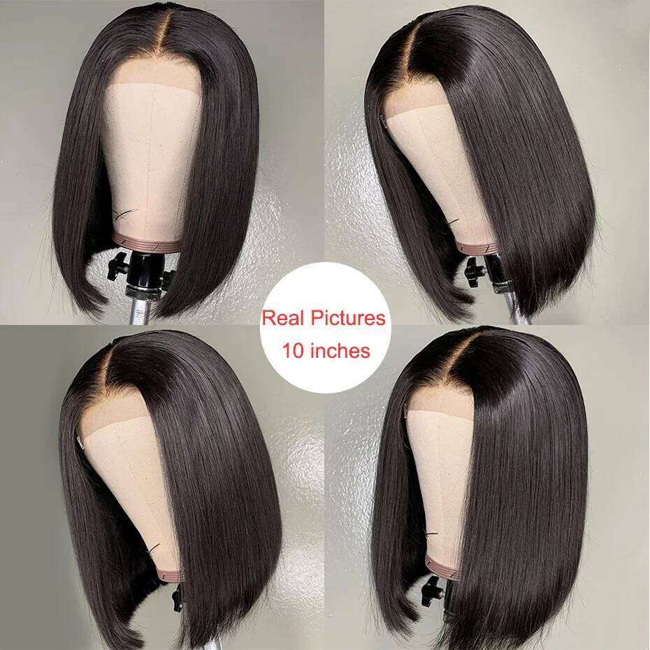 13X4 Full Frontal For Women Lace Front Straight Brazilian Human Hair Short Bob Wigs Xiusiyuan2509