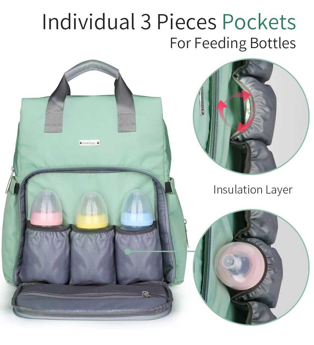 INSULAR Mummy Bags Baby Materni Double Shoulders Bags Diaper Backpacks Stroller Fashion Large Capaci Waterproof WashableXJ250928