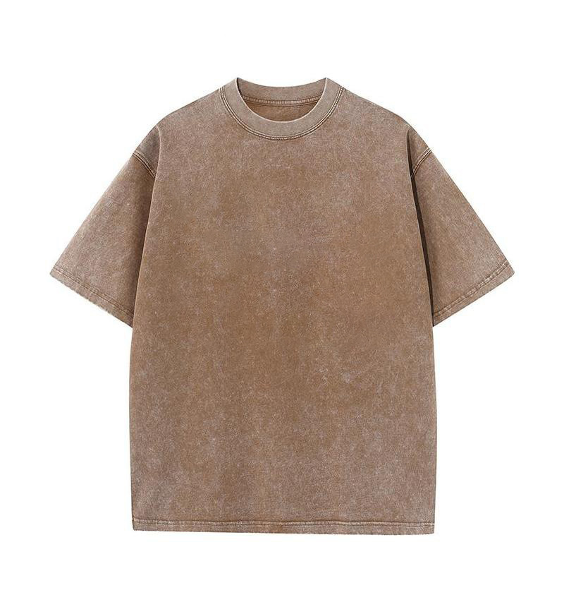 European Sizes Pre-Washed Vintage Plain Cotton Custom Printed Street T-Shirt - TT8391