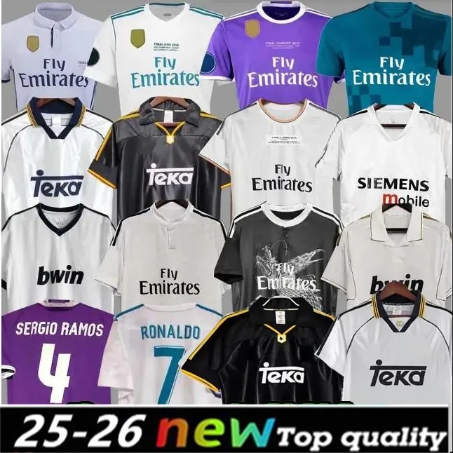 85 87 88 94 96 97 98 99 Retro Real sMadrid Ronaldo Raul retro soccer jerseys vintage 2000 01 02 03 04 05 R.CARLOS Guti FIGO SEEDORF MIJATOVIC SERGIO RAMOS classic shirt