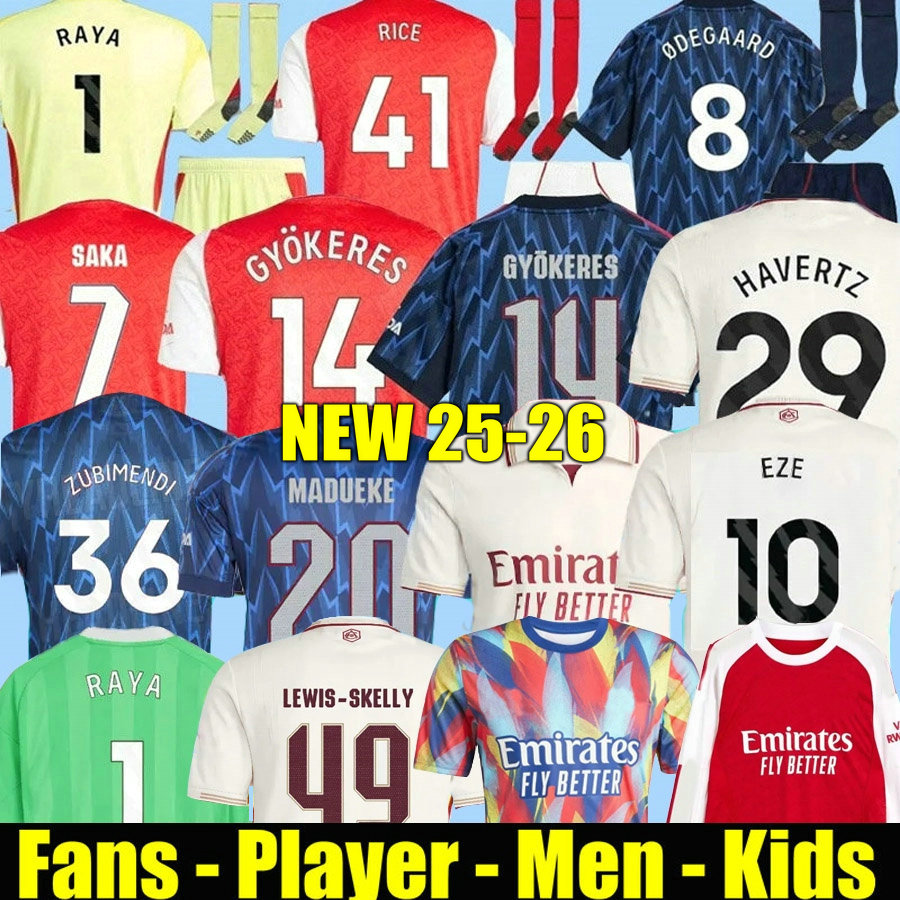 25 26 SAKA soccer jerseys RICE SMITH ROWE SAKA Fans Player J.TIMBER RUSSO 2025 2026 football shirt Men Kids ODEGAARD SAMBI FABIO VIEIRA SALIBA HAVERTZ GYOKERES