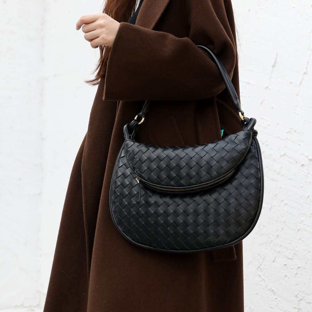 designer bag Luxury bag New High-End Cowhide Woven Double Crescent Dumpling French Underarm Bag for Women