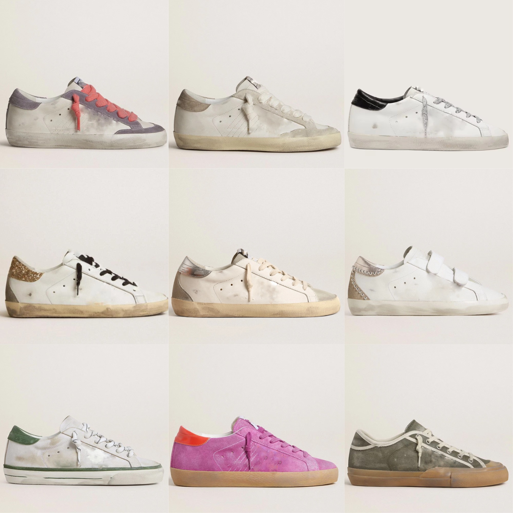 Italy Deluxe Brand Casual Shoes Super Star Sneakers Sequin Classic White Do-old Dirty Golden Shoe Designer Man Women Low Tops