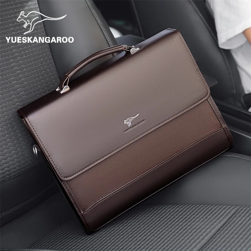 Mens leather administrative briefcase mens business handbag wallet shoulder bag iPad square side cross body document 240724Zl