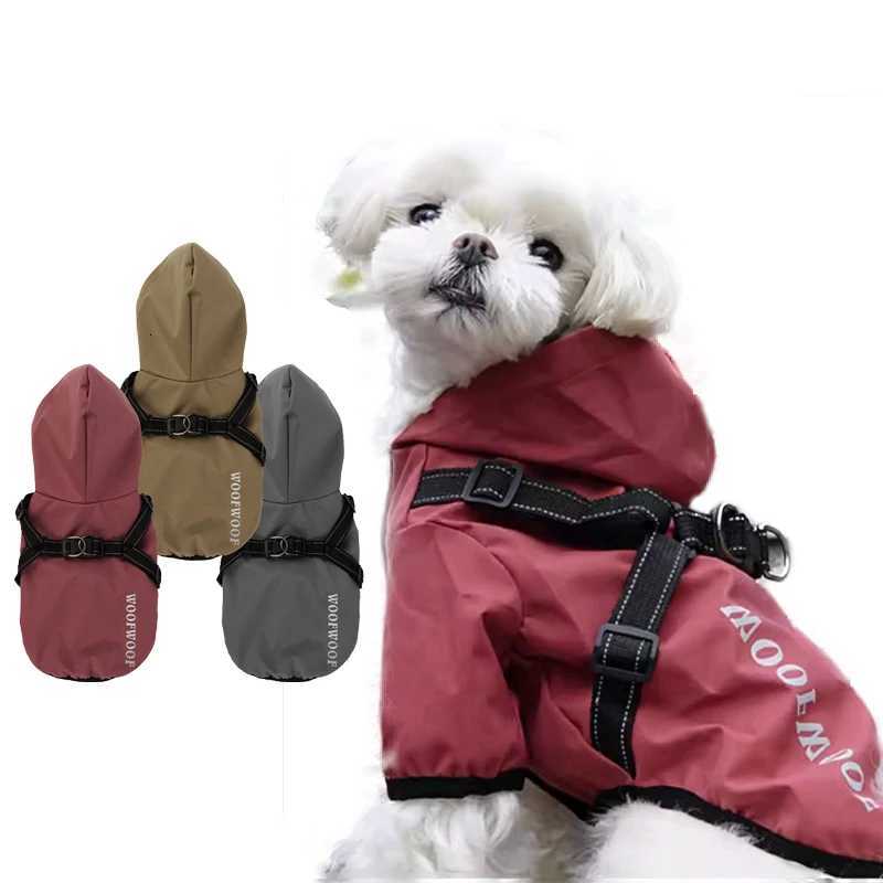 Teddy Pomeranian Raincoat Pet Outdoor With Reflective Strap Raincoat Small Medium Dogs Hoodie Rain Clothes Accessories X250928