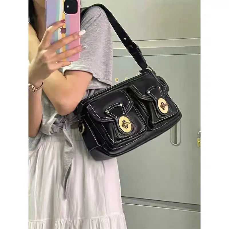 Retro Motorcycle Womens Bag 2025 Autumn Winter New HighEnd Tote Bag Faionable Individual Match Single oulder Slant Bag Z250928
