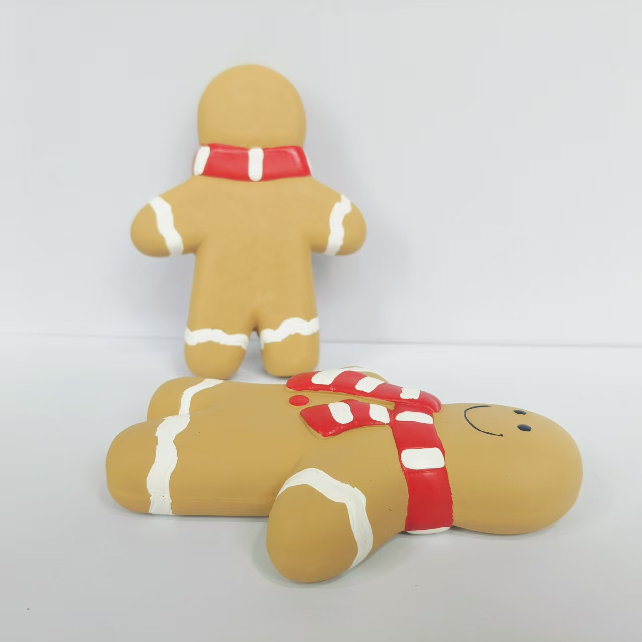 Rubber Squeaky Gingerman Dog Toy Chewy Interactive Soft Latex Durable Screaming Christmas Dog Toy 3pcs/Pack