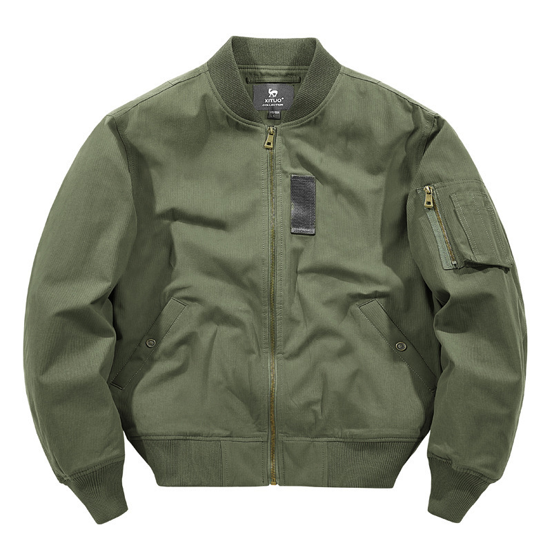 6602Spring and Autumn MA1 Pilot Jacket Mens Loose Baseball Collar Jacket Mens American Casual Workwear 250916