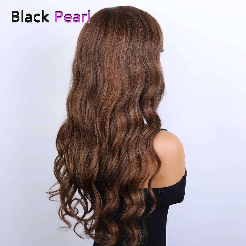 180D Highlight Wave Wig With Bangs Wear To Go Ombre Blonde Brazilian Body Wavy Human Hair Wigs For Women Xiusiyuan2509