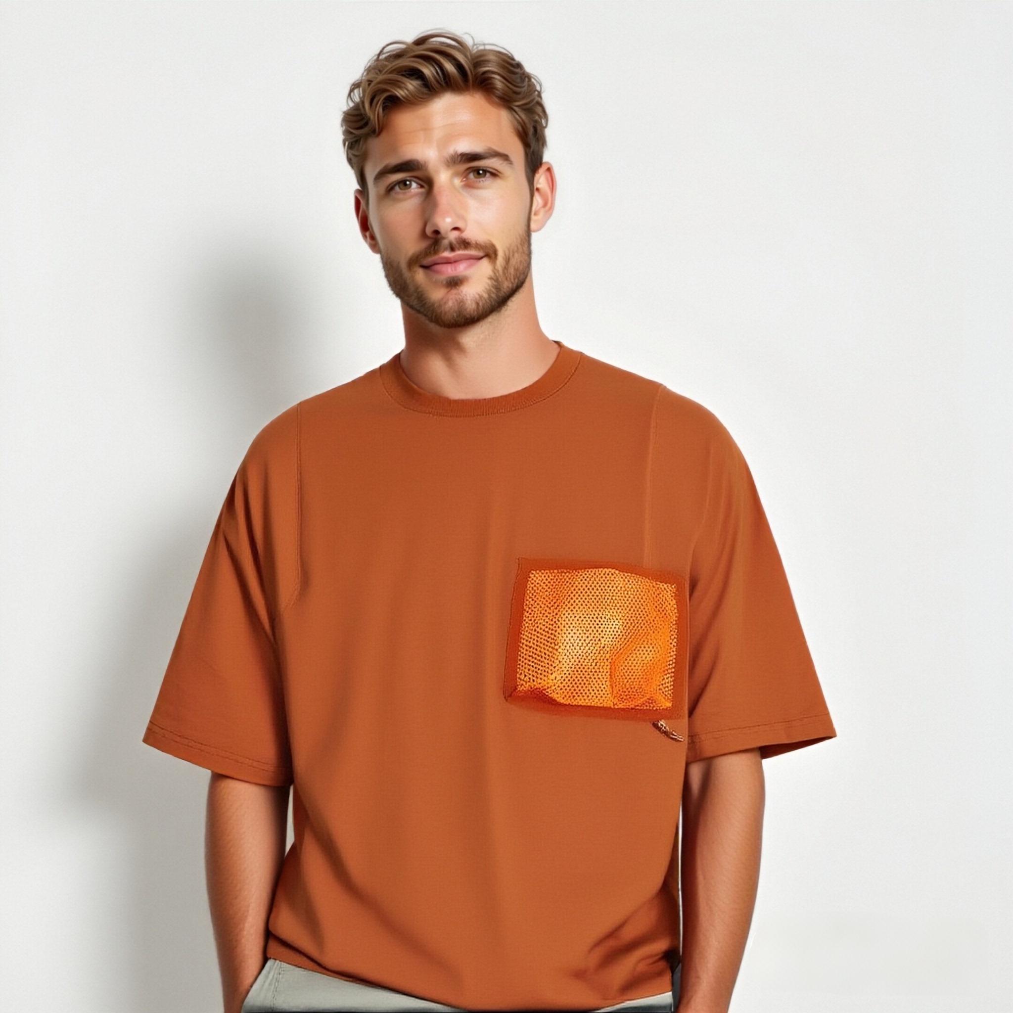 Casual Designer Unisex Long Sleeve Sweatshirt Featuring Removable Mesh Compartments-01007