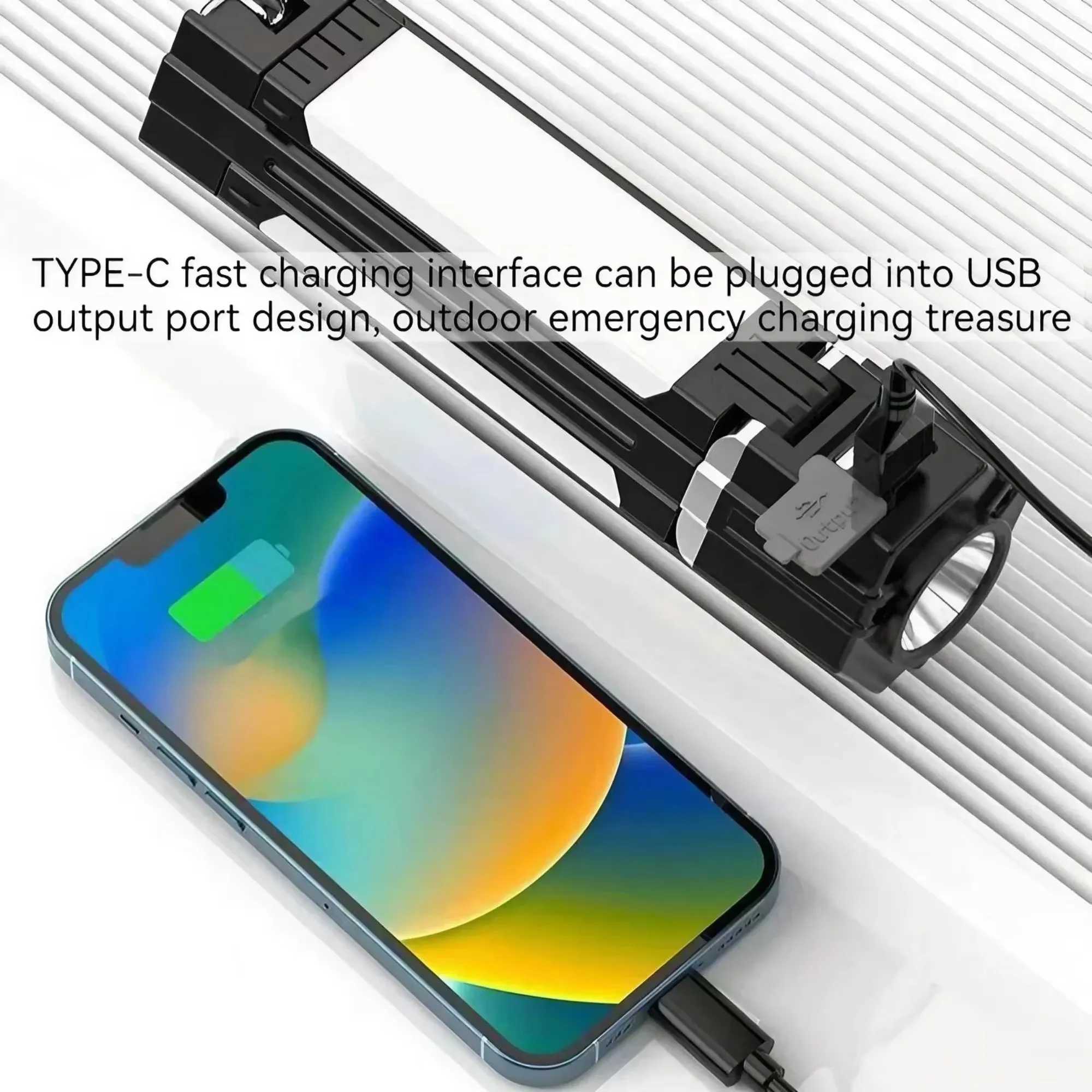 Powerful LED Camping Light USB Rechargeable 90 Foldable Portable Outdoor Tent Lamp with Magnetic Flashlight Emergency Work C250928