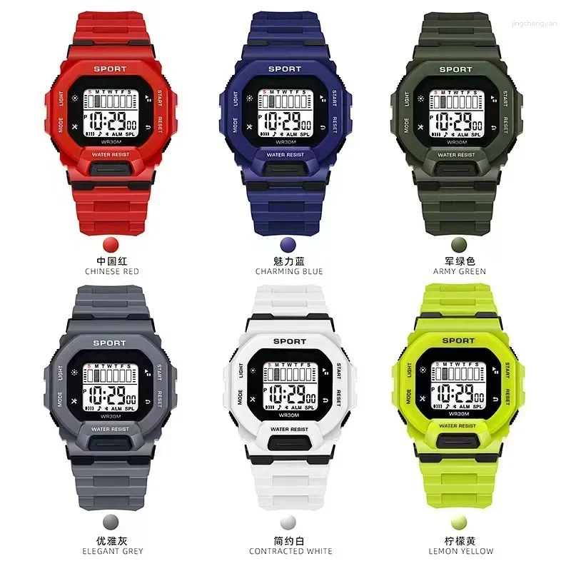 Wristwatches Children's Electronic Watch Youth Sports Waterproof Large Dial Digital Wristwatch For Male Female Students Reloj Hombre