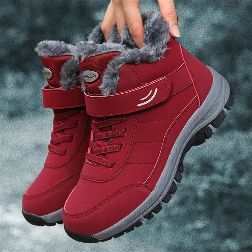 Winter Women Snow Boots Warm Plus Velvet Men Cotton Shoes Windproof Womens Boots Comfortable Casual Shoes Non-slip Hiking Boots241226bj