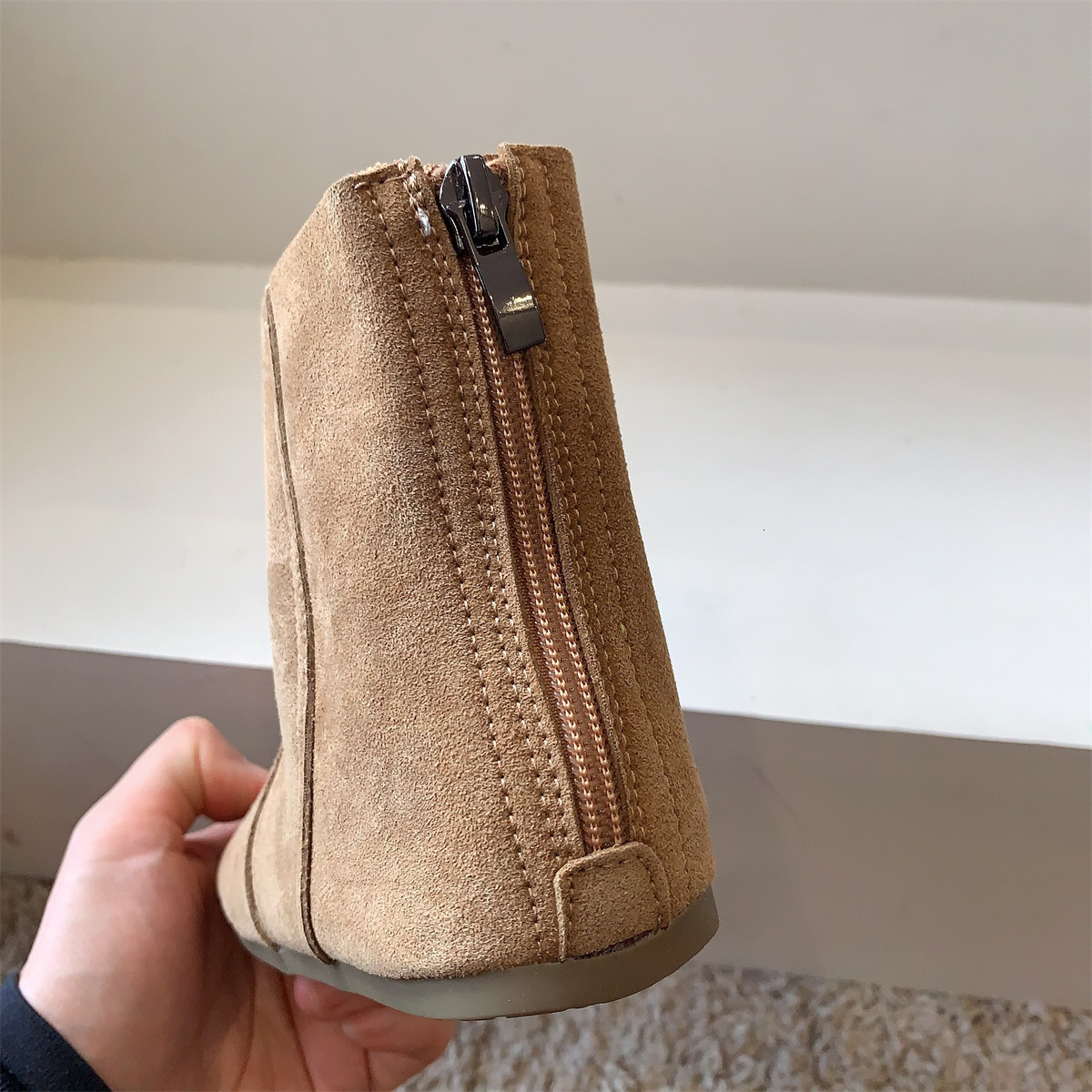 Autumn and winter new Korean suede leather children's shoes, men's and women's Martin boots, fashionable short boots, trendy snow boots