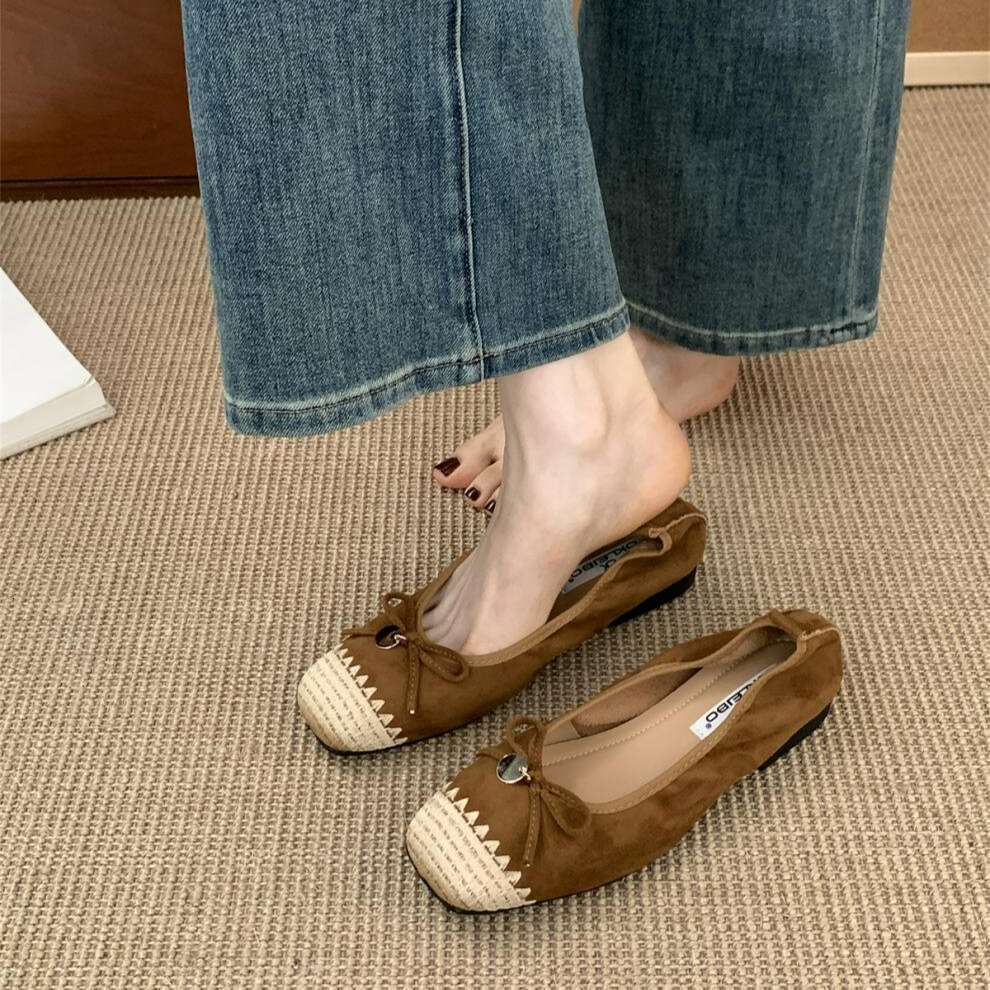 Vintage Style French Flat Ballet Flats for Women Summer 2025 New Soft Sole Slip-On Women's Loafers Moccasins