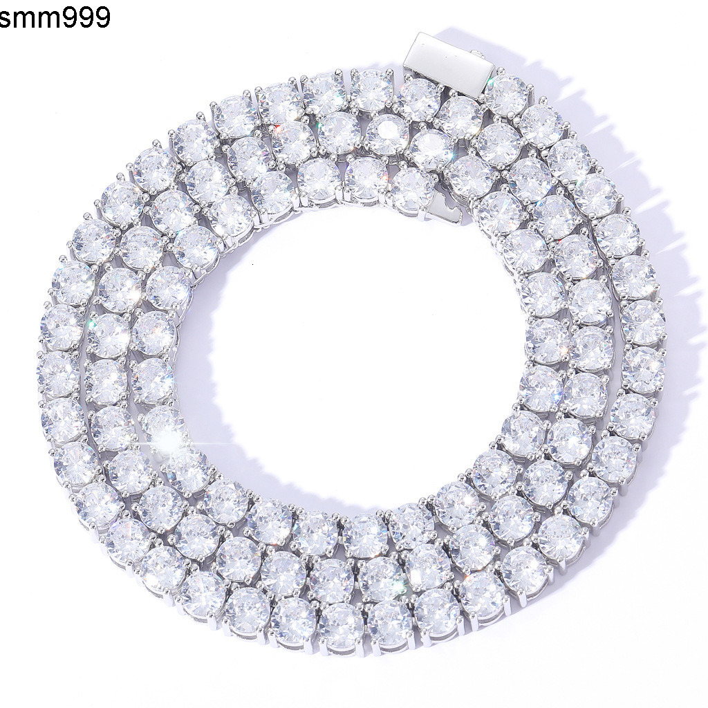 BES 3mm 4mm 5mm Custom Hip Hop 925 Sterling Silver VVS Moissanite Diamond Hip Hop Jewelry Necklace Iced Out Tennis Chain