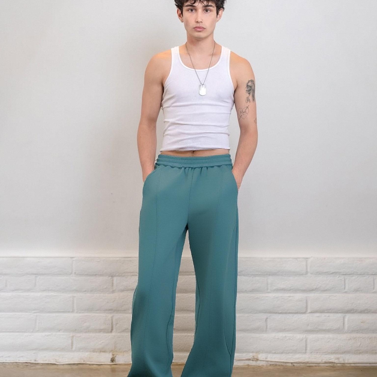 Vintage Aesthetic Menswear Pant Collection Featuring Unique Embroidered Stitch Patterns-06010