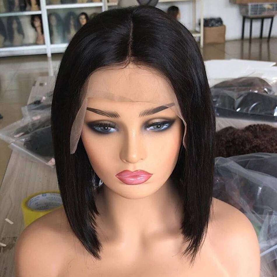 13X4 Full Frontal For Women Lace Front Straight Brazilian Human Hair Short Bob Wigs Xiusiyuan2509
