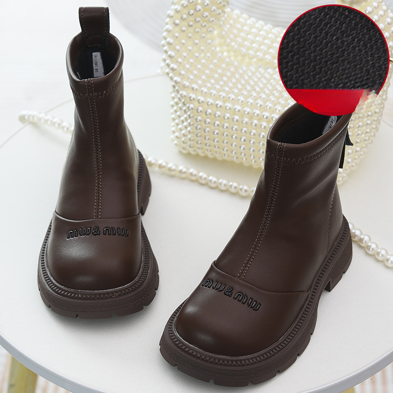 Autumn and Winter New Women's Shoes Soft Leather Girls' Short Boots Wool Lined Double Cotton Boots Chelsea Boots Martin Boots Designer Shoes