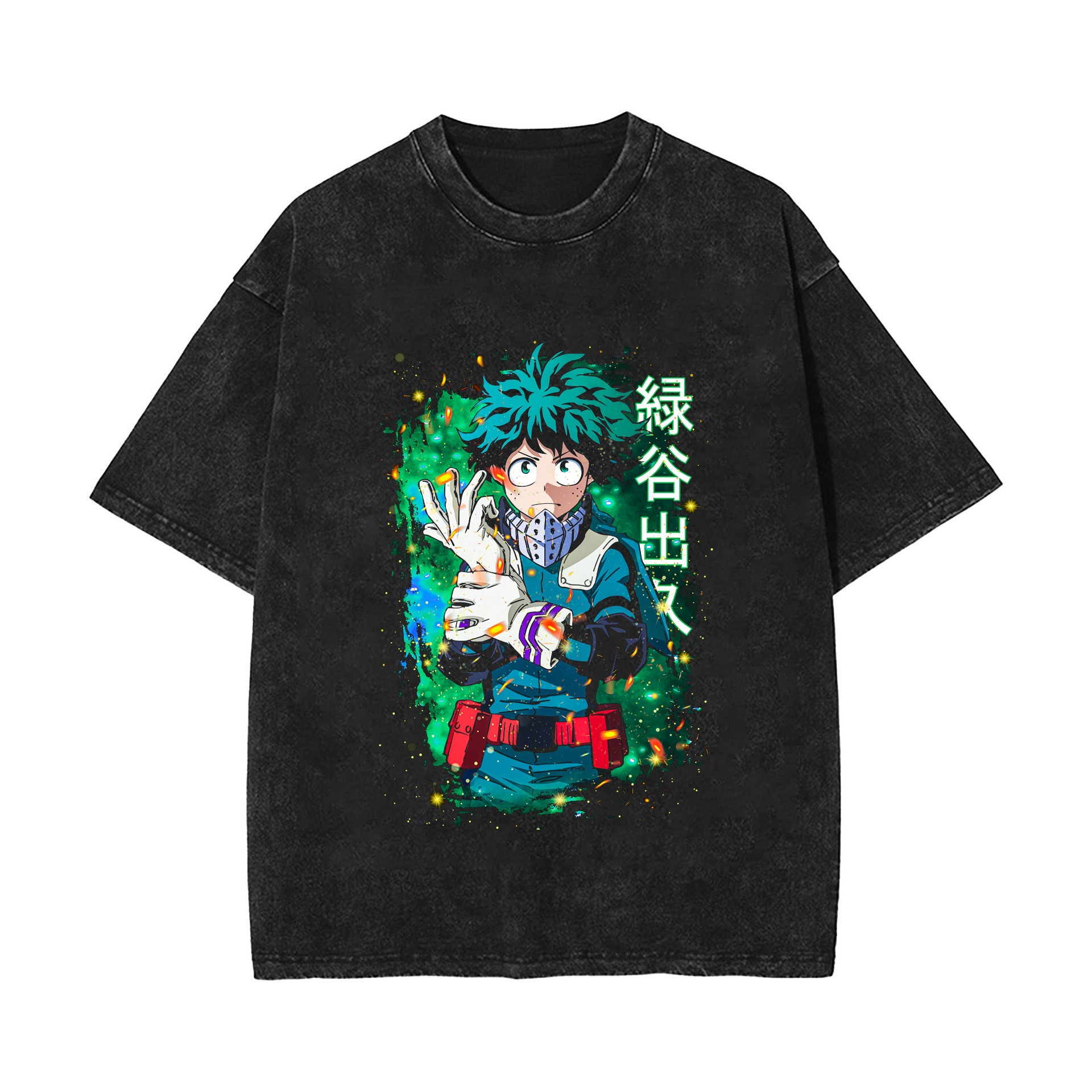 2025 New Summer Anime My Hero Academia European-Style Washed Vintage Short-Sleeve T-Shirt - TT8795