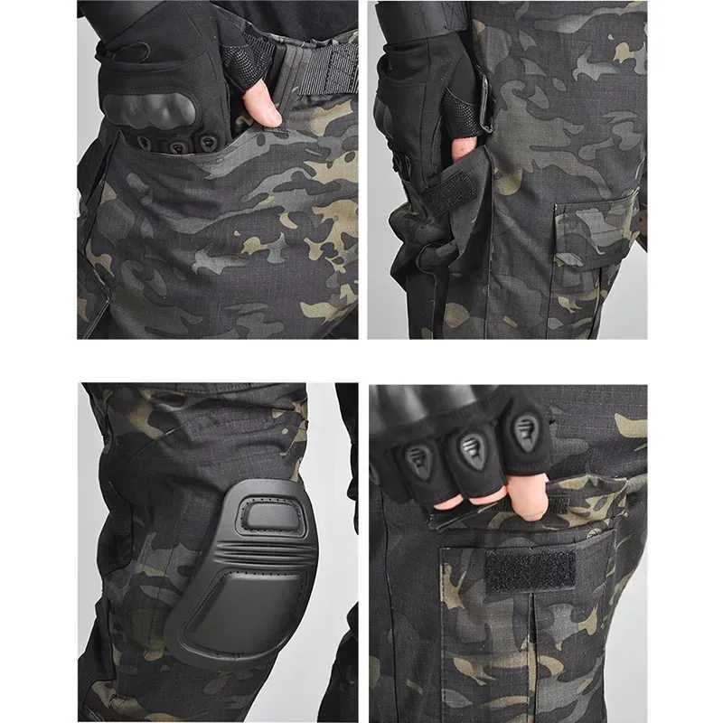 Tactical Uniform Airsoft Suits Training Camo Hunting Clothes Ripstop Combat Shirts Cargo Pants Men Paintball Hiking Sets W250928