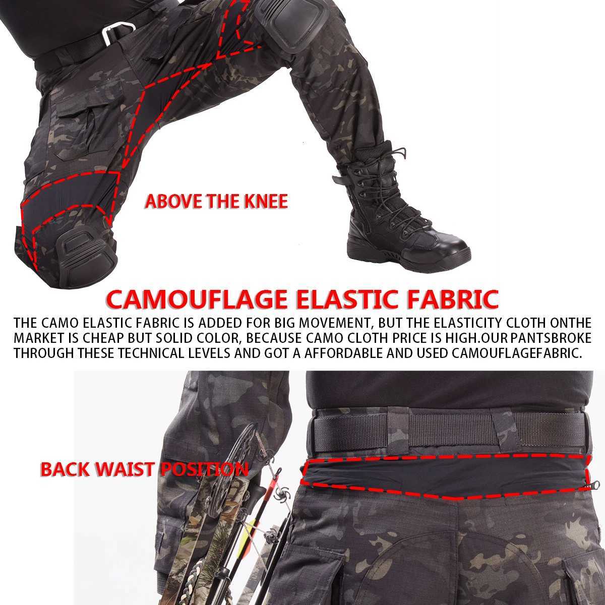 Tactical Tee Combat Suit with Pads Camo Airsoft Combat ShirtPants Hunting Cothes Multipocket Uniform Waterproof W250928