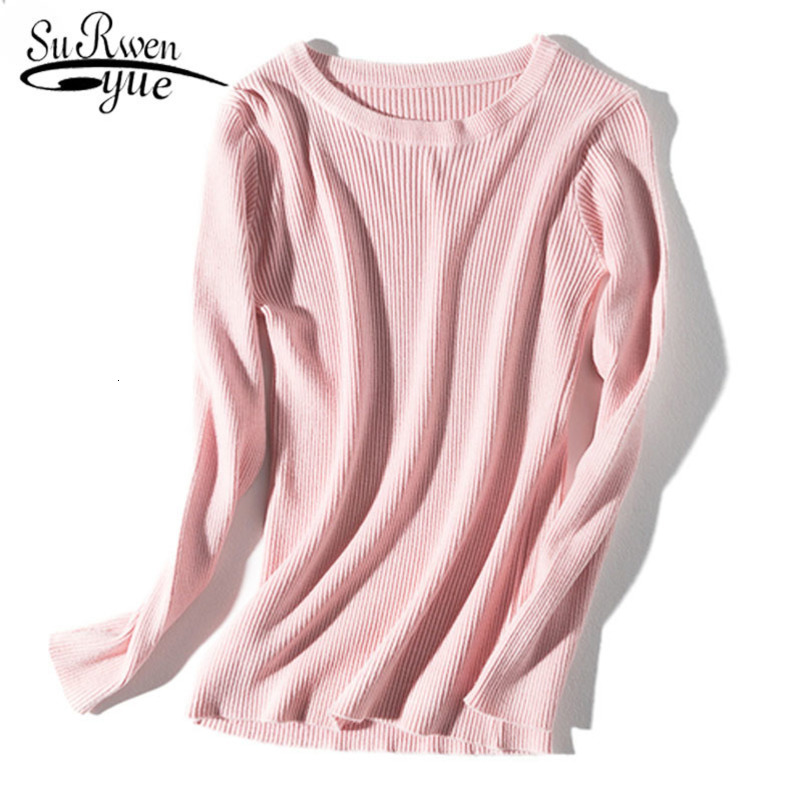 O-neck Casual Solid Sweater Women Sweaters Pullovers Long Sleeve Women Sweaters Winter/autumn Knitted Sweaters 5796 50 210518