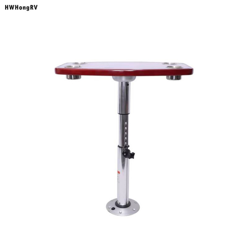 HWHongRV Easy-to-Disassemble Camping Car RV Telescopic Table Legs with Oak Tabletop Aluminum Alloy