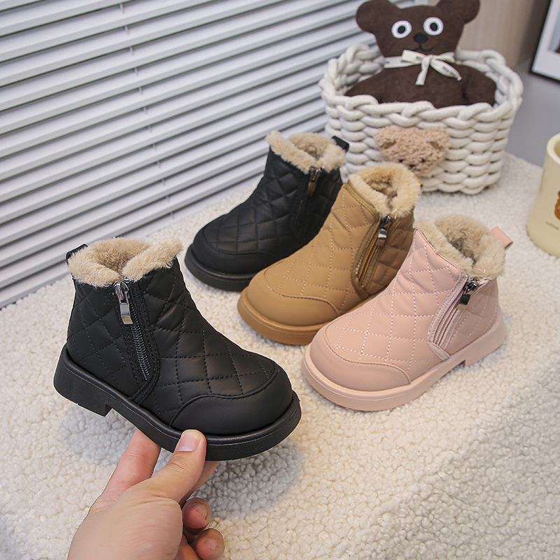 Autumn new women's boots, children's Martin boots, fashionable short boots, trendy wool lined cotton shoes, designer shoes