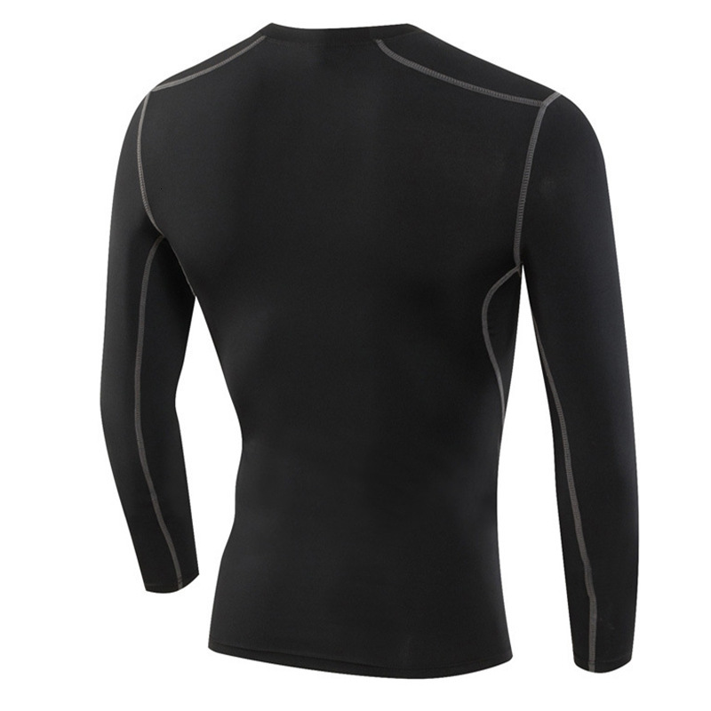 Fitness Long Sleeve Sports Quick-Dry Compression Shirt for Football, Basketball, Running, Base Layer, Elastic Sweat-Absorbing Breathable Tight-Fitting