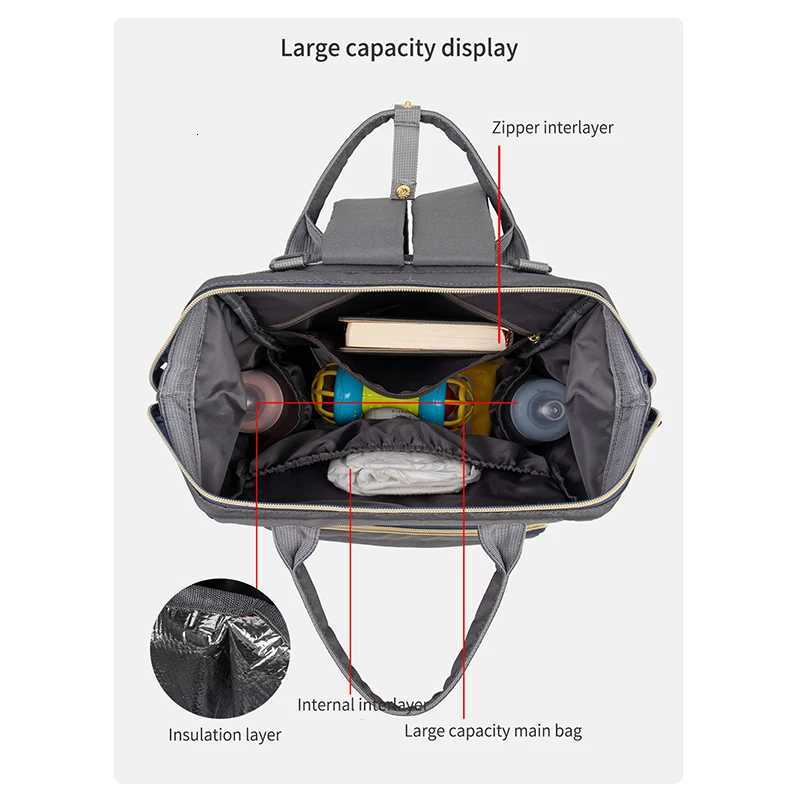 Fashion Baby Diaper Backpack for Mom Waterpoof Large Capaci Materni Bags Travel Baby Stroller Bag Organizer MotherKidsXJ250928