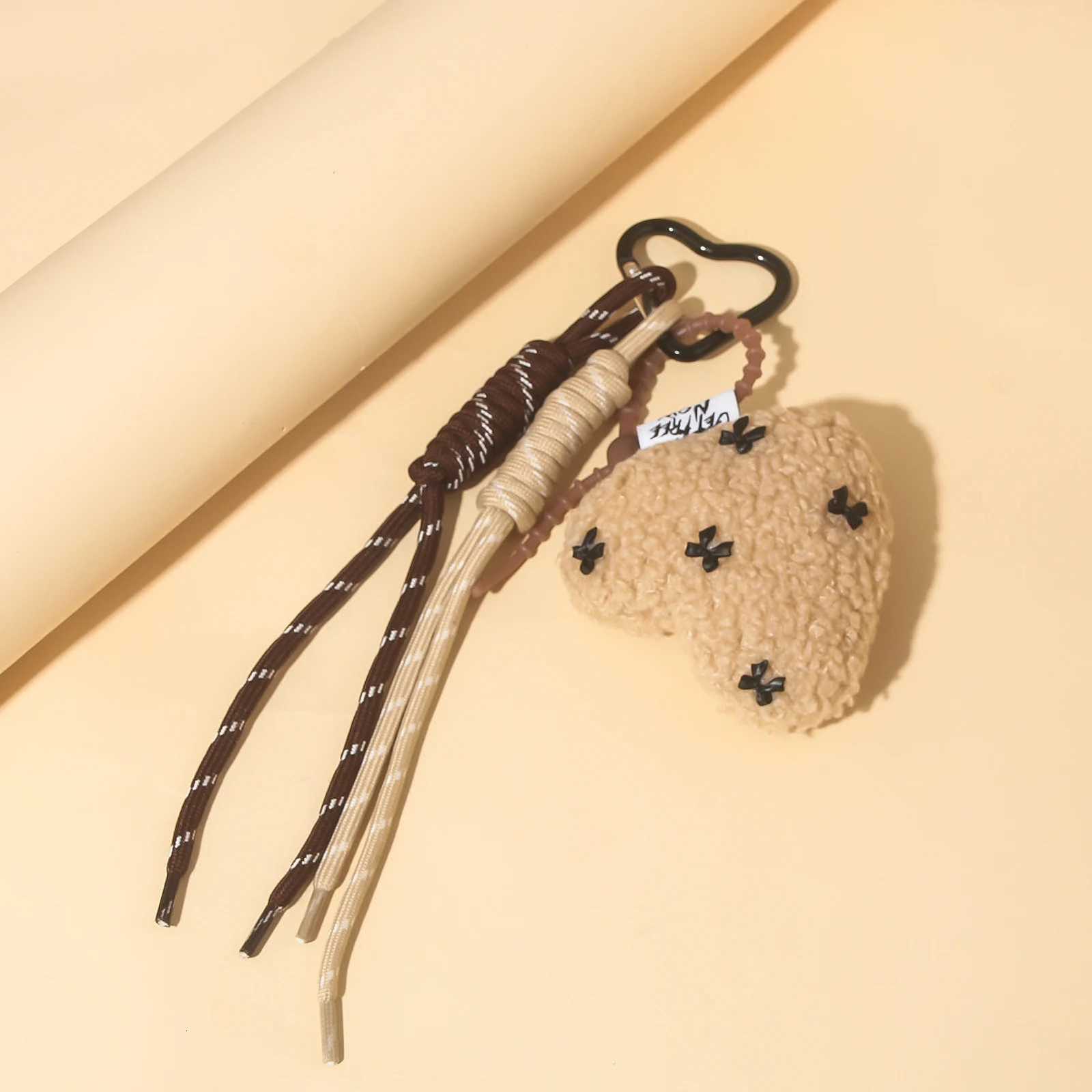 Fashion Cartoon Plush Love Keychain Cute Plush Bow Heart Shaped Pendant Keychain For Women Bag Accessories Trend Jewelry GiftsXJ250928