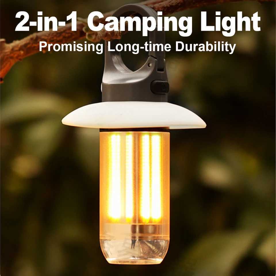 Usb Rechargeable Led Camping Light Waterproof Outdoor Post Lantern Garden Floor Fence Household Column Lamp Multifunctional Work C250928