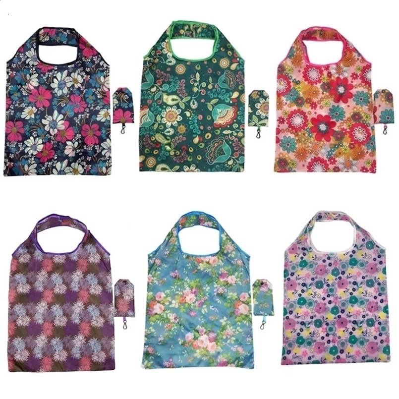 1Pcs Foldable Shopping Storage Bags Print Eco Friendly Reusable Grocery Handbags Large Capacity Supermarket Bag 240819ZYl