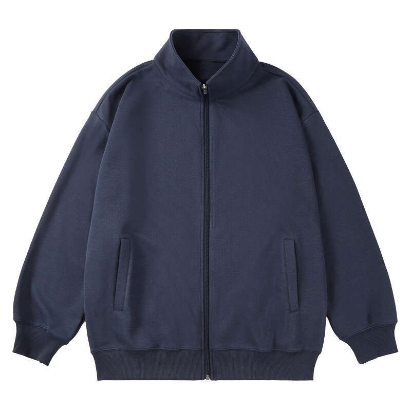 Autumn Winter New Stand Collar Cardigan Milk Silk Zipper Sweatshirt Jacket School Class Uniform Printed