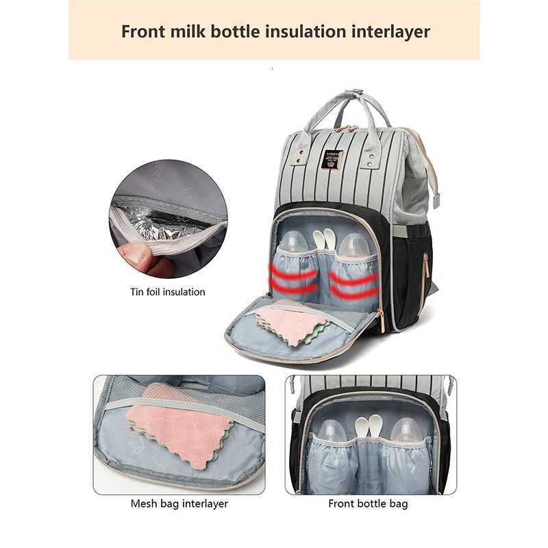 Original Lequeen Diaper Bag Backpack Materni Bag for Baby Large Capaci Travel Mommy Baby Stroller bag Waterproof Nappy BagsXJ250928