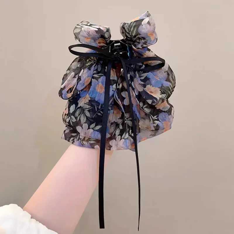 1 Ladies summer new camellia grip clip French Premium touch net Red hair clip Elegant temperament hair up shark clip hair tiara W250928