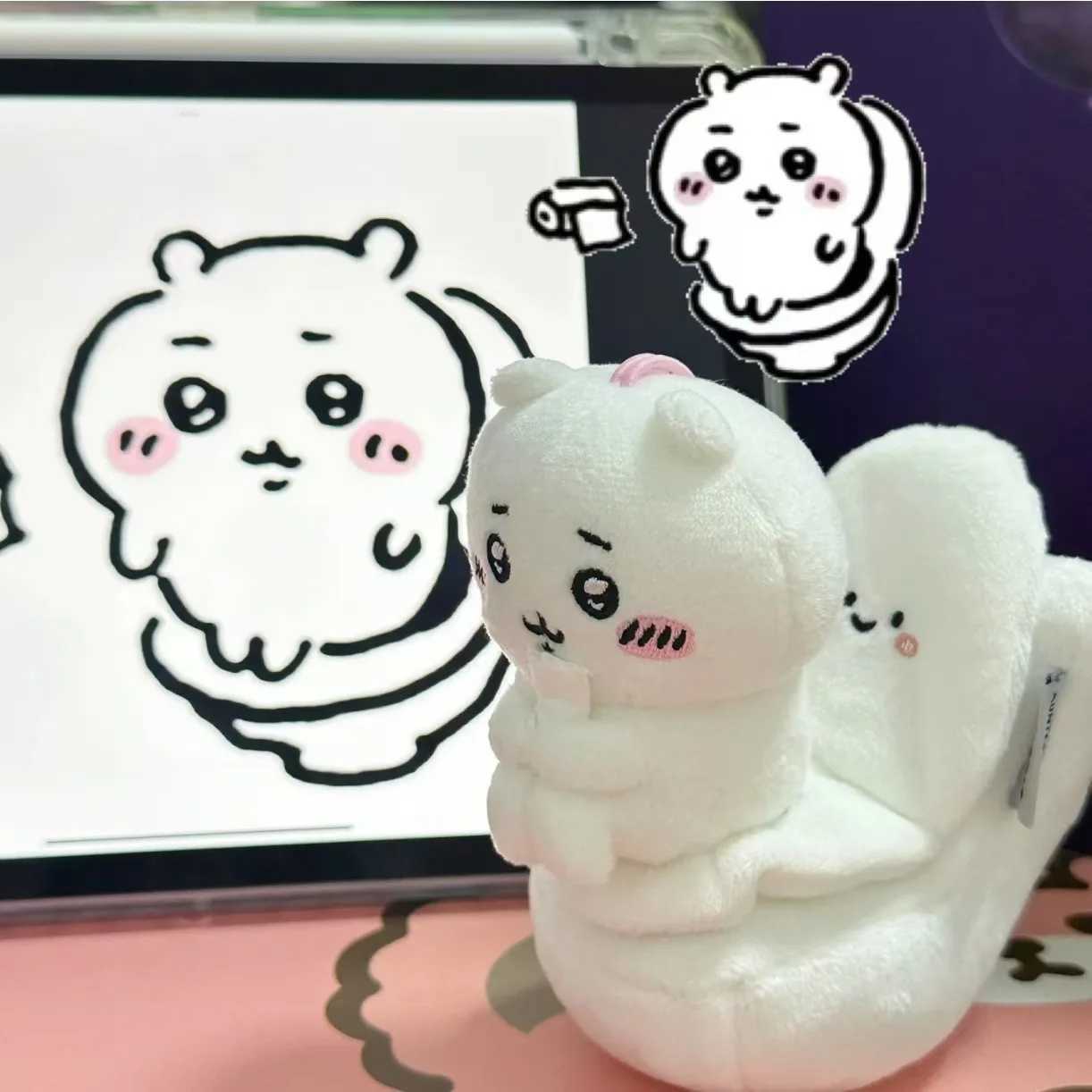 Chiikawa White Toilet Doll Pendant Hugging Legs Usachi Hachiware Funny Creative Ornaments Plush Toys Bag Pendant Friends GiftsXJ250928